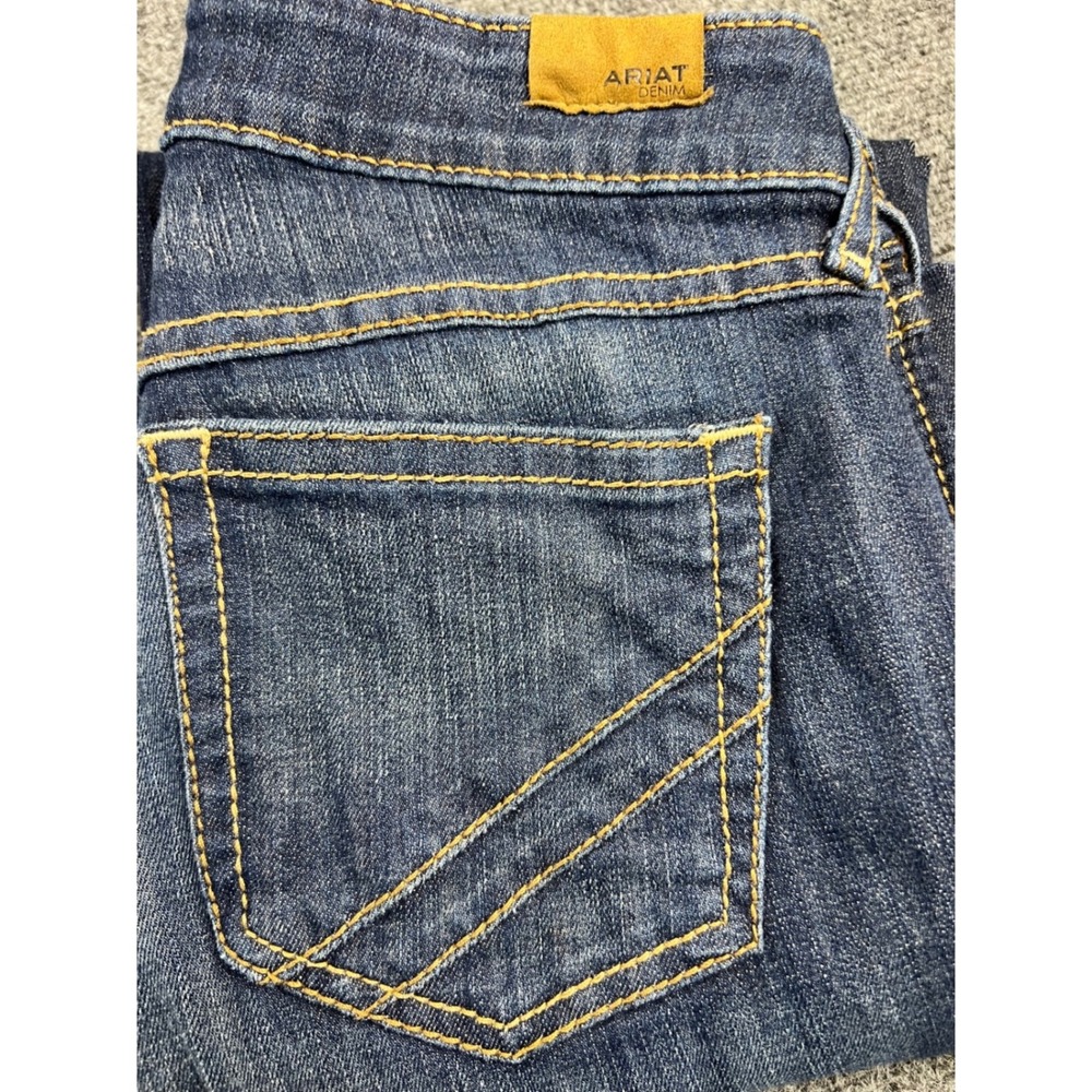 Ariat Denim Perfect Rise Trouser Jeans Dark Wash Wide Leg 29S Western - Picture 9 of 10